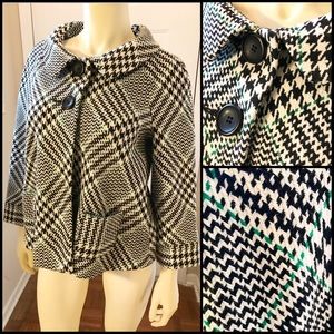 Houndstooth 3/4 sleeve jacket